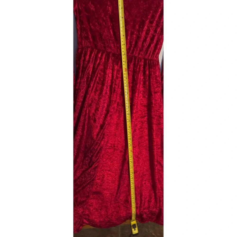 Renaissance Medieval Princess Costume Red Gold Hooded Velvet Hoop Dress Girls M
